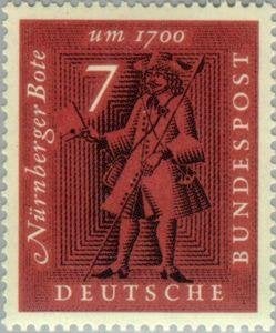 Y&T 237 Michel 365 Postbodes 1961 met plakkersrest X, Ophalen of Verzenden, BRD, Postfris