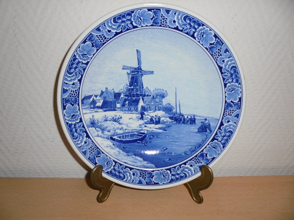Delfsblauw Hollands landschap met of zonder standard 24 cm, Ophalen of Verzenden
