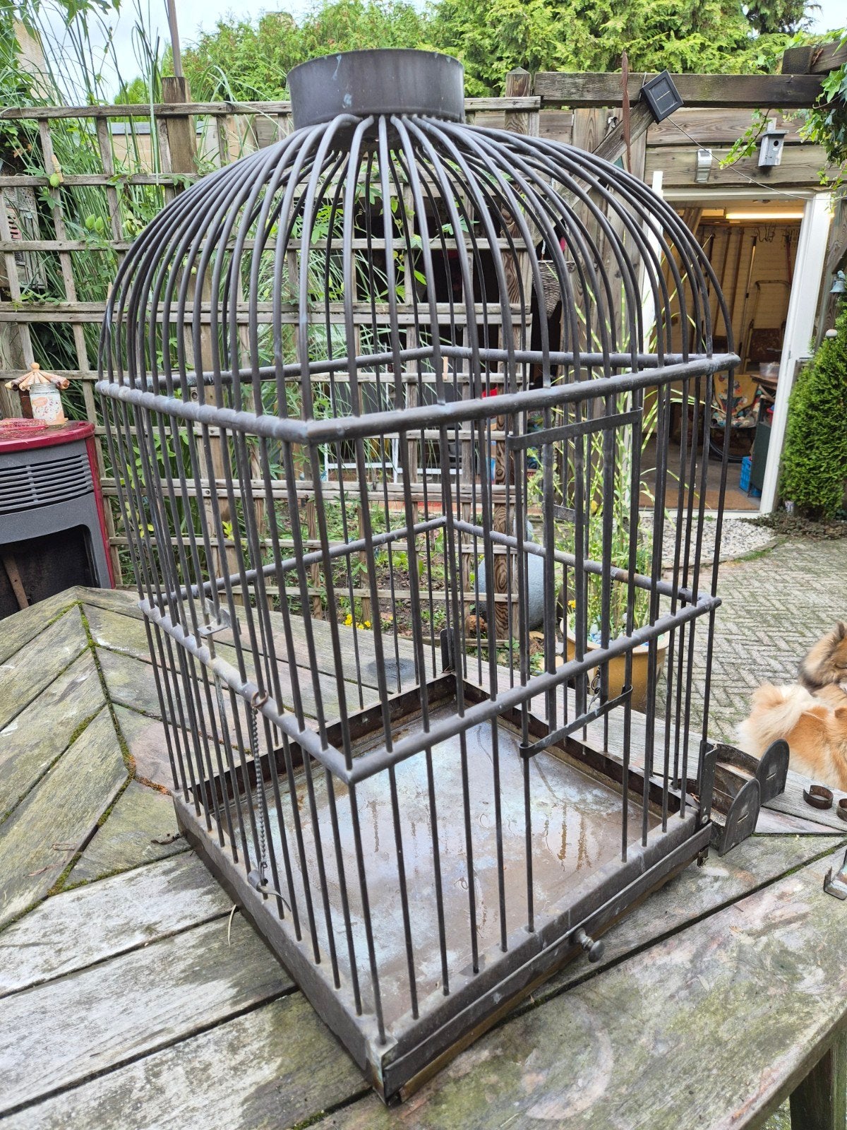 ANTIEKE KOPEREN PAPEGAAIENKOOI, Dieren en Toebehoren, Ophalen, Metaal, Vogelkooi