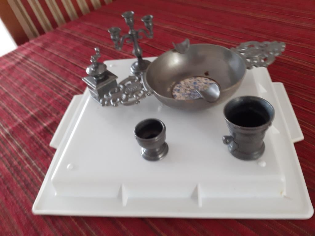 Leuk tin kleurig setje. 5 stuks, Ophalen of Verzenden