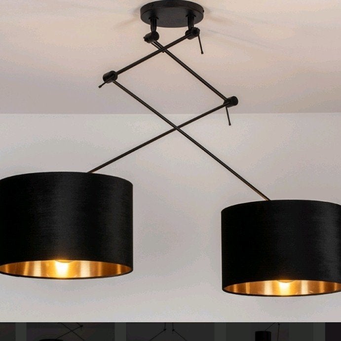 Rietveld Licht Hanglamp 30926 - Zwart Velvet & Goud, Ophalen, Nieuw, Metaal