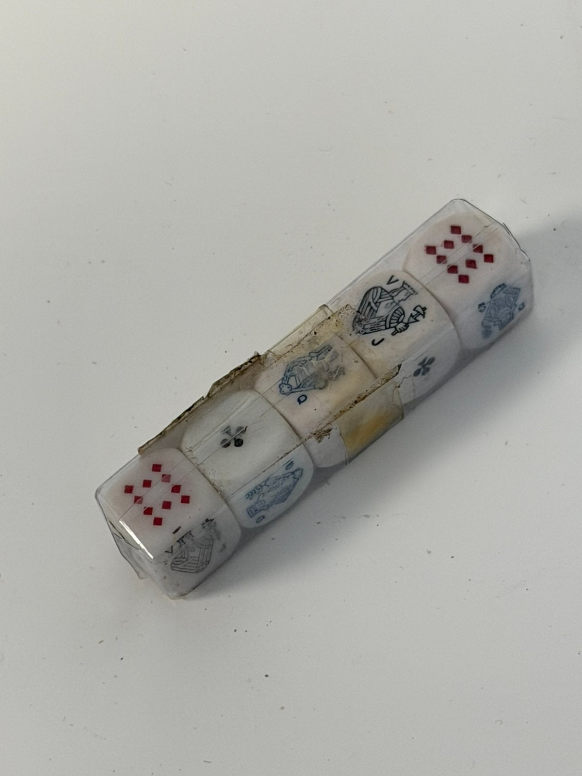 Vintage Pokerdobbelstenen Poker Dice Dobbelstenen nieuw, Ophalen of Verzenden, Nieuw