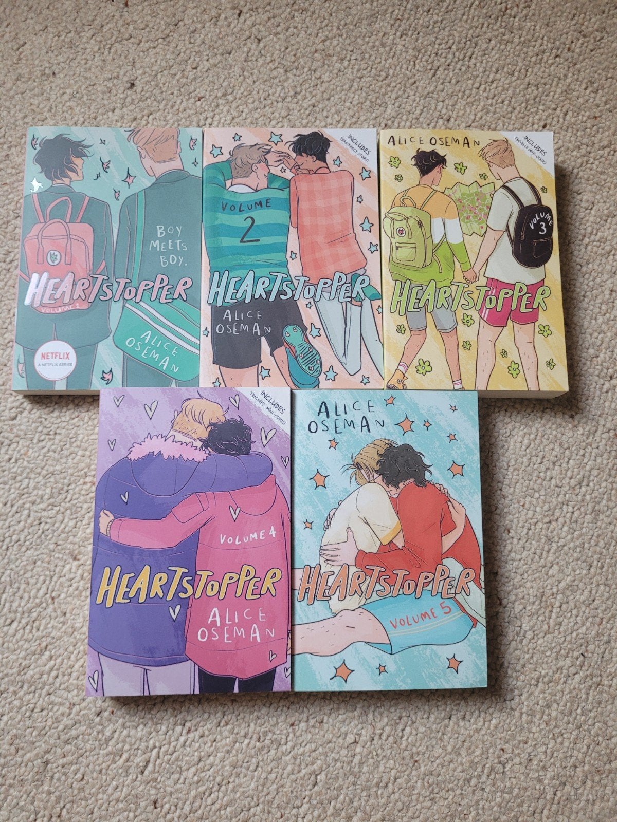 Deel 1 t/m 5 van Heartstopper, Alice Oseman, Complete serie of reeks, Europa, Ophalen of Verzenden