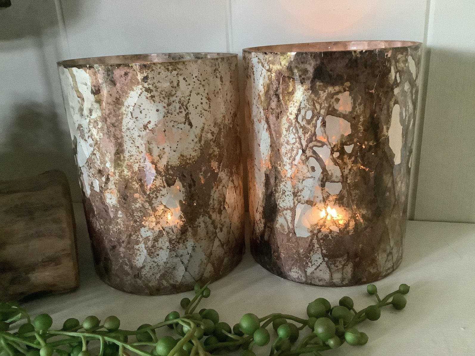 NIEUW set PTMD glazen windlichten met honingraad, Ophalen of Verzenden, Nieuw, Glas, PTMD