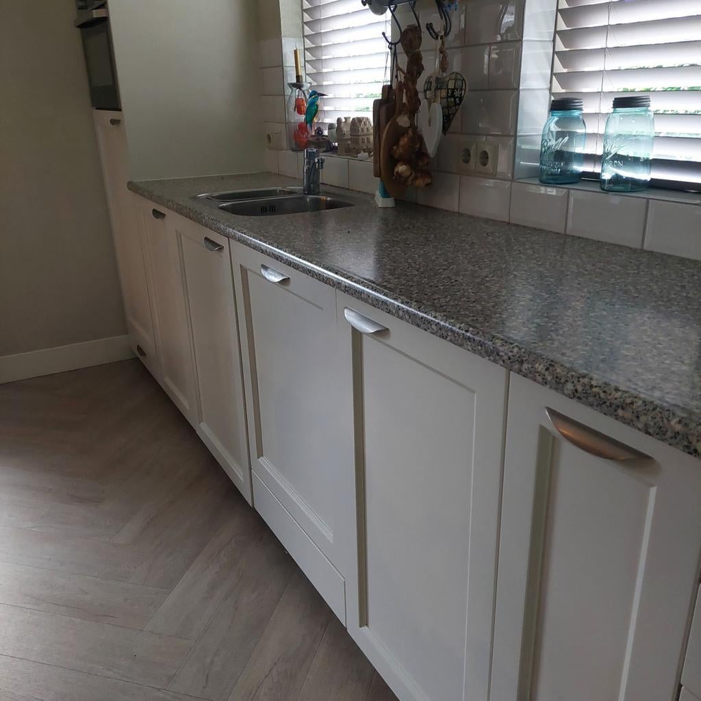 Complete keuken, Huis en Inrichting, Keuken | Complete keukens, Gebruikt, Enkelwandige keuken, Crème, Kunststof, Ophalen