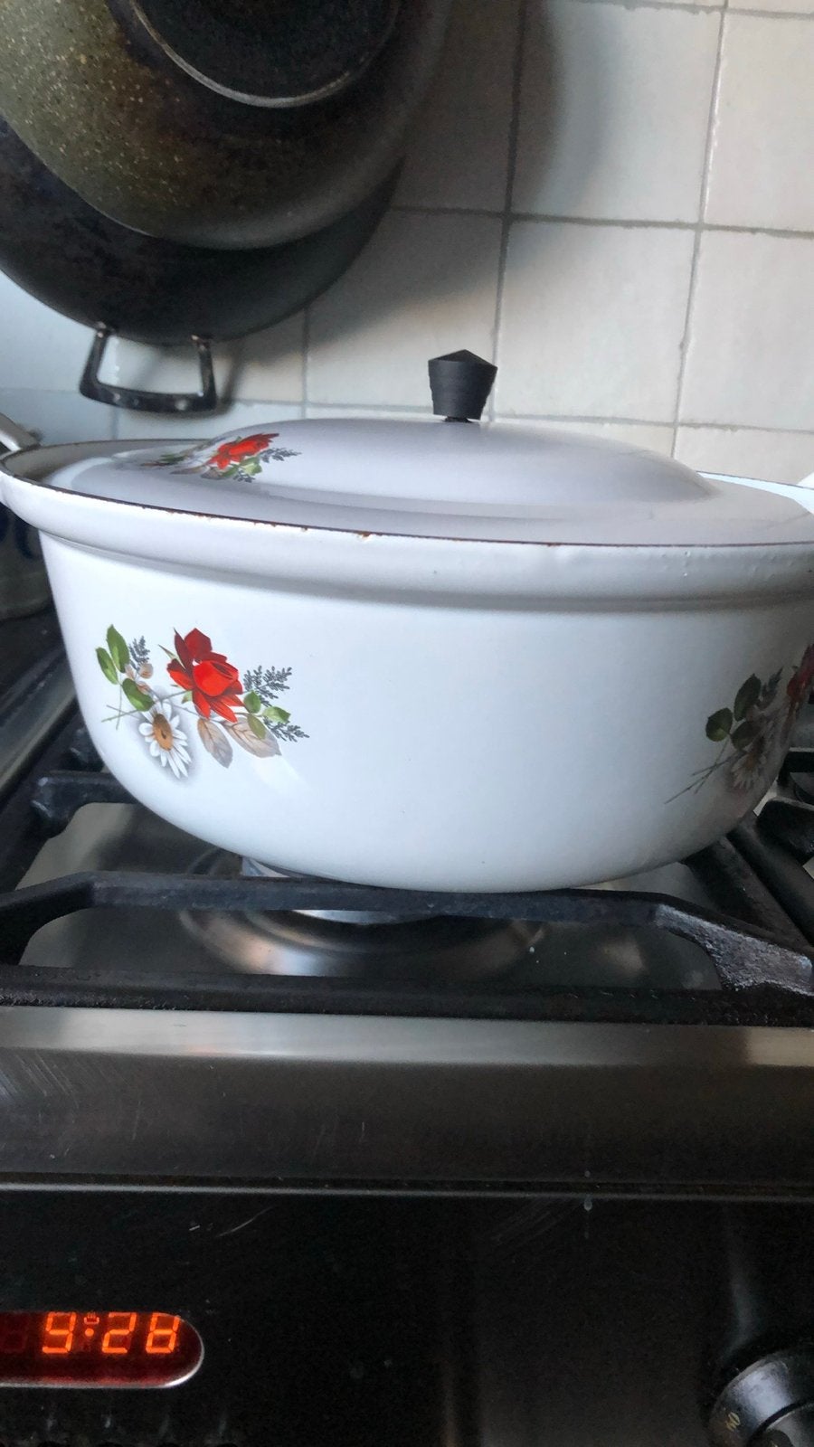 Gietijzeren pan met deksel, Huis en Inrichting, Keuken | Potten en Pannen, Ophalen, Gietijzer, Met deksel, Zo goed als nieuw
