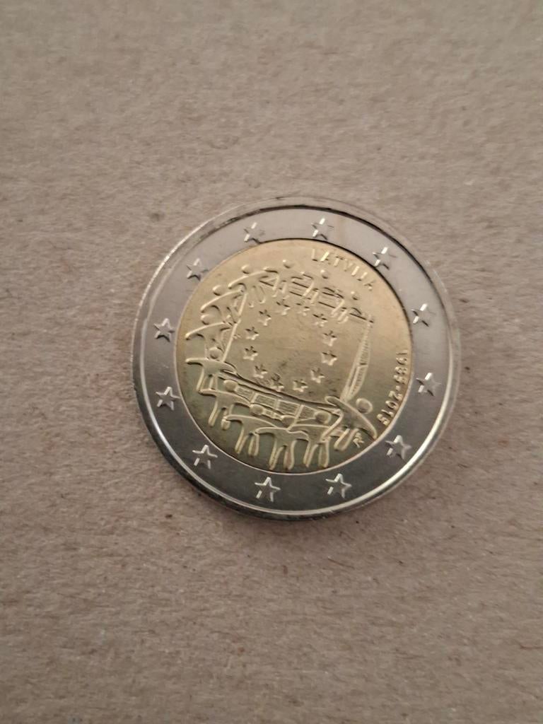 Letland 2 euro 2015 30 jaar EU Vlag UNC, Ophalen of Verzenden, 2 euro