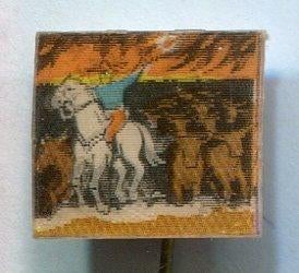 Cowboy voor kudde op paard Reflexa - Nürnberg speldje( T_170, Verzamelen, Speldjes, Pins en Buttons, Verzenden, Nieuw, Figuurtje