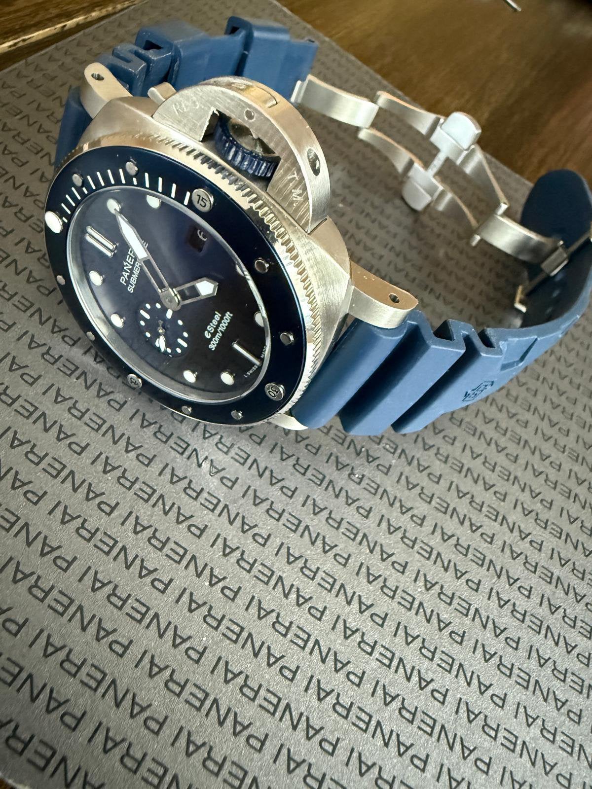 Panerai Submersible blu profondo, Ophalen of Verzenden, Nieuw, Leer, Overige merken
