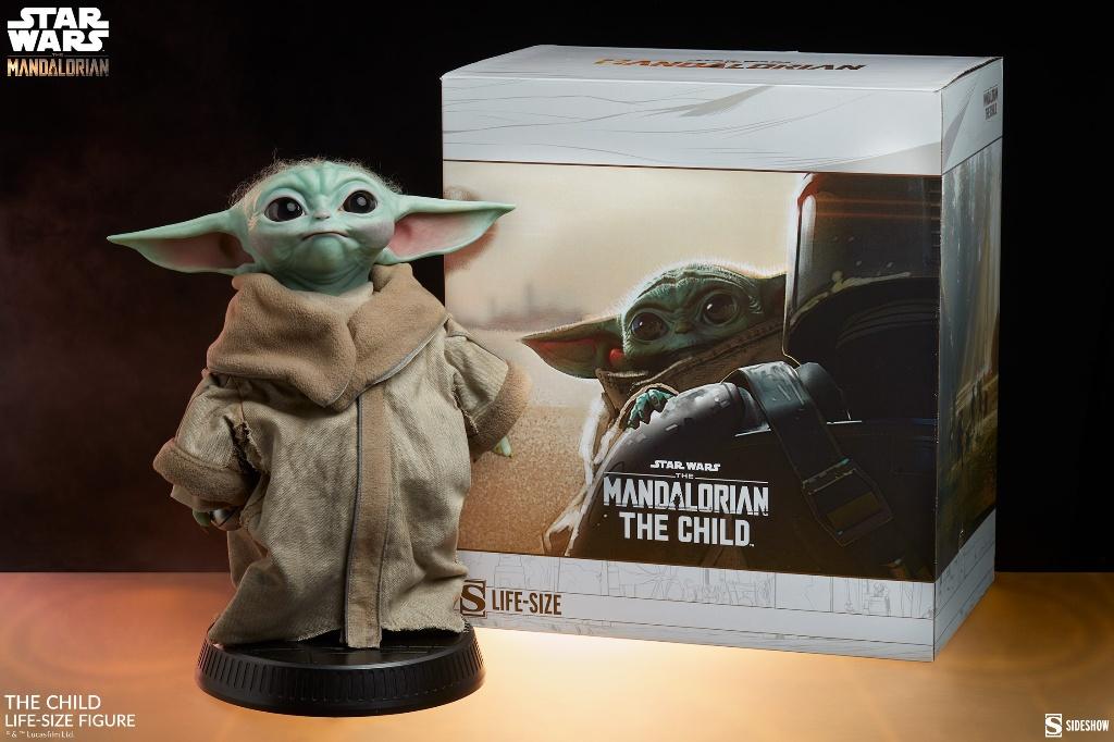 Sideshow Grogu Baby Yoda life size, Verzamelen, Ophalen, Zo goed als nieuw, Beeldje of Buste