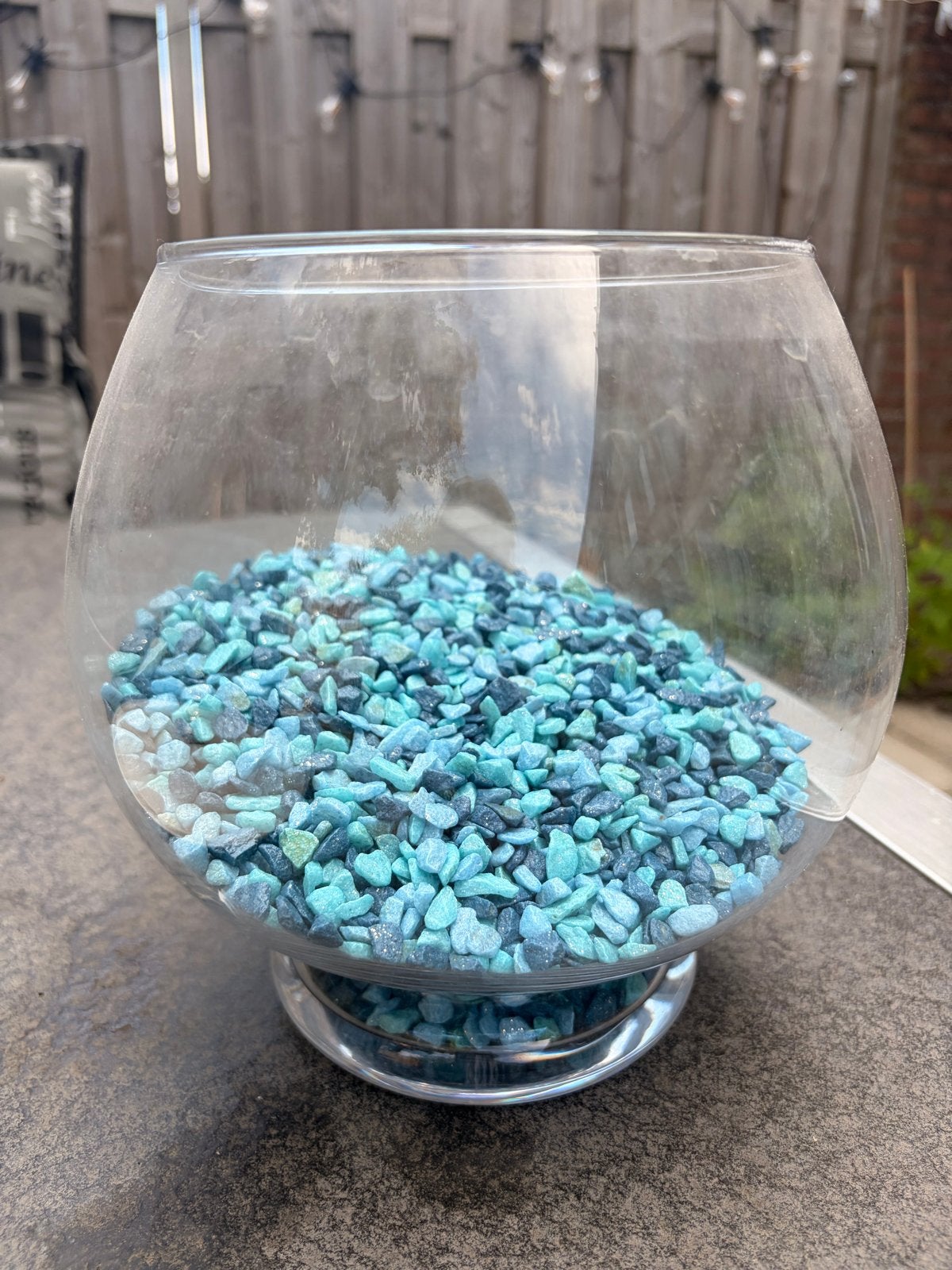 Vissenkom met steentjes, Ophalen, Zo goed als nieuw, Leeg aquarium