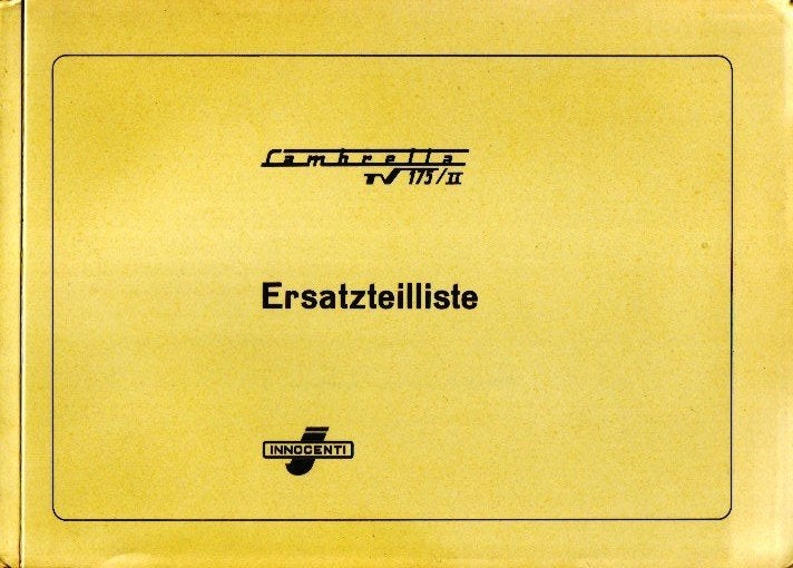 Lambretta Ersatzteilleliste Scooter TV 175/II 1959 (2835z), Verzenden, Overige merken