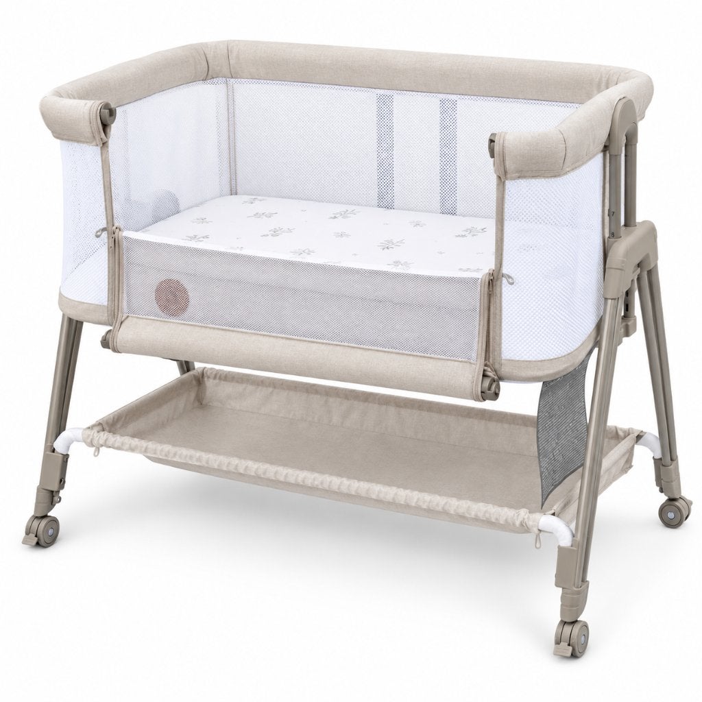 Lionelo Luna Co-Sleeper Babybed Beige met Matras, Kinderen en Baby's, ., Ophalen of Verzenden, Zo goed als nieuw, .