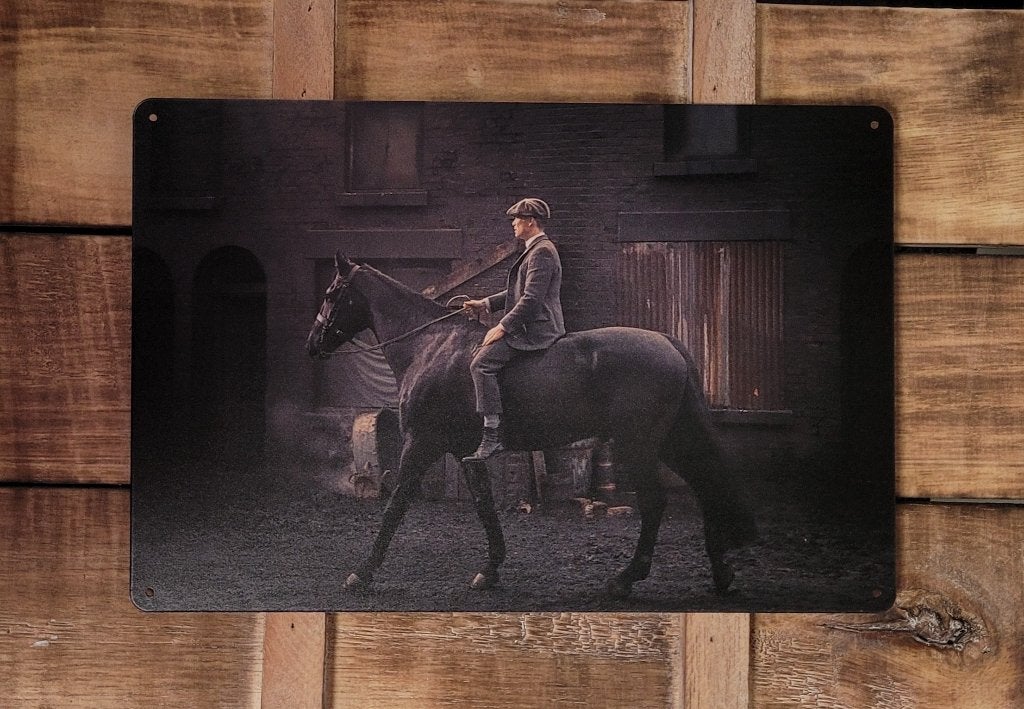 Peaky Blinders op paard reclamebord van metaal wandbord, Info@deconoord.nl, Deco Noord, Poster, Nieuw