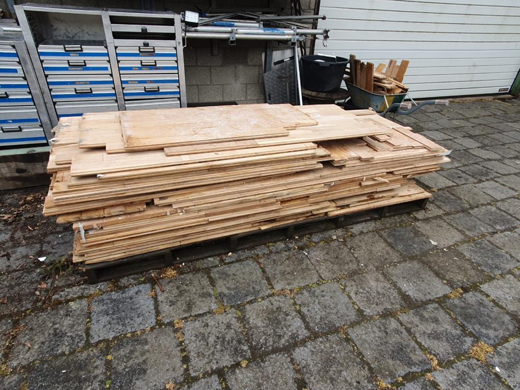 Partij houten planken, diverse afmetingen, Doe-het-zelf en Verbouw, Hout en Planken, Ophalen, Gebruikt, Minder dan 25 mm, Eiken