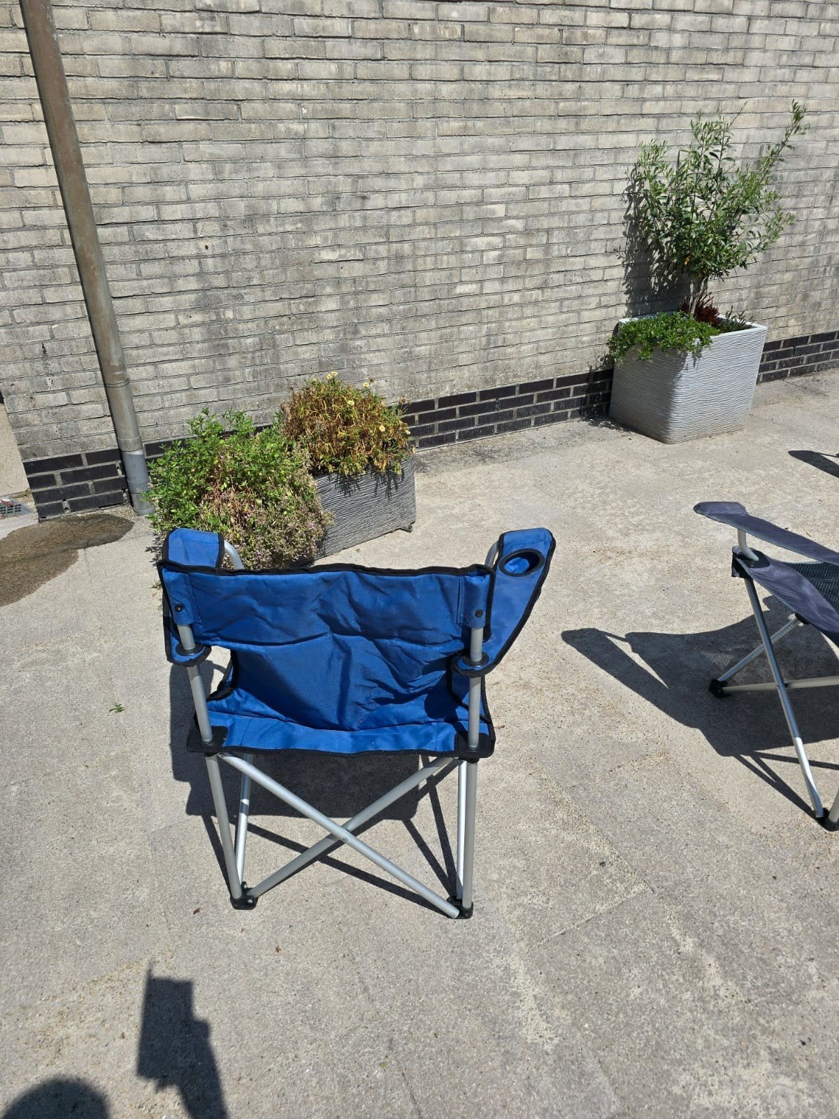 3 Campingstoelen: 1x blauw, 2x grijs - Ideaal voor kamperen, Caravans en Kamperen, Ophalen, Campingstoel