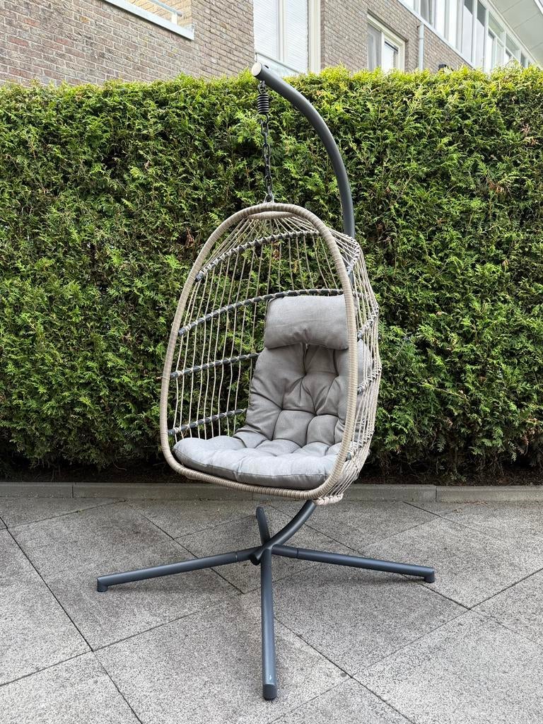 Hangstoel Pax - Intratuin - Naturel, Ophalen, Zo goed als nieuw, Wicker, Inklapbaar