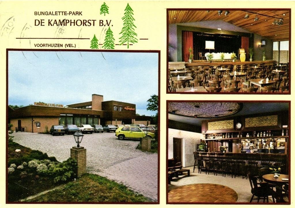 Bungalette-park De Kamphorst, Voorthuizen - 3 afb - 1980 gel, Ophalen of Verzenden, 1980 tot heden, Gelopen, Noord-Brabant