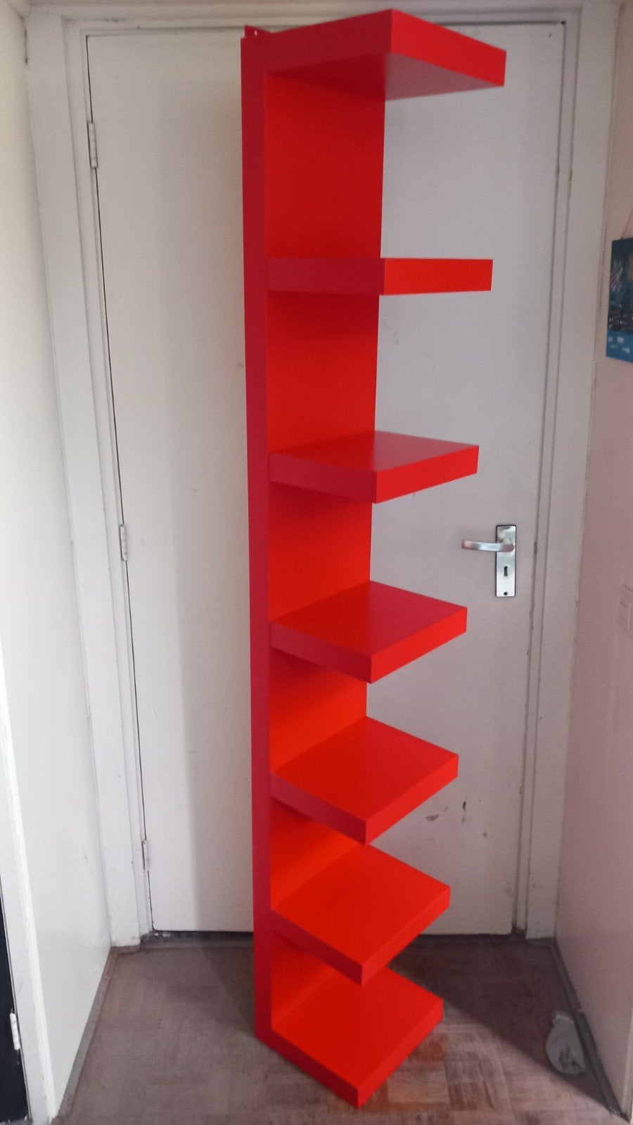 Ikea LACK wandrek/boekenrek kleur rood, Ophalen, Met plank(en), Minder dan 50 cm, 100 tot 150 cm