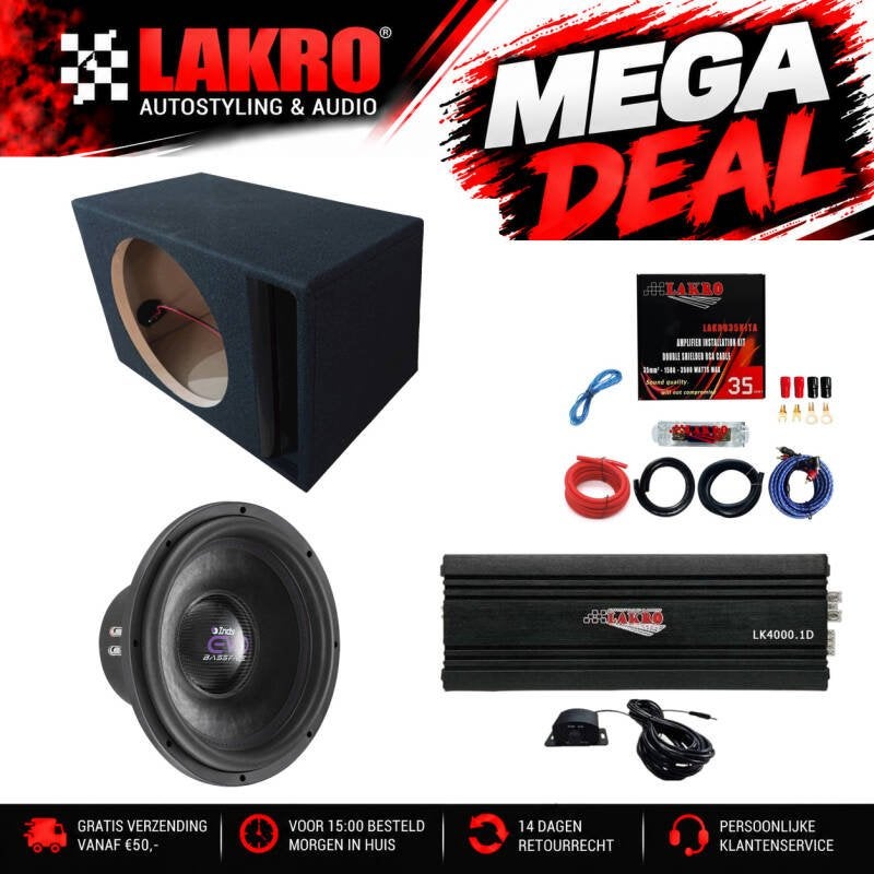 15 inch Pack 4 - LAKRO - subwooferpakket - 2000 watt RMS, Auto diversen, Niet ingevuld, Niet ingevuld, Niet ingevuld