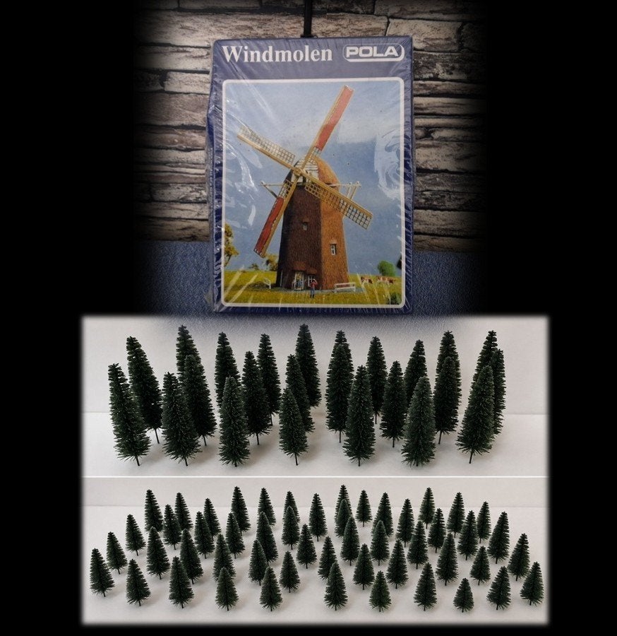 Windmolen + 65 Bomen voor N spoor, Overige merken, Gelijkstroom, Verzenden, Brug, Tunnel of Gebouw