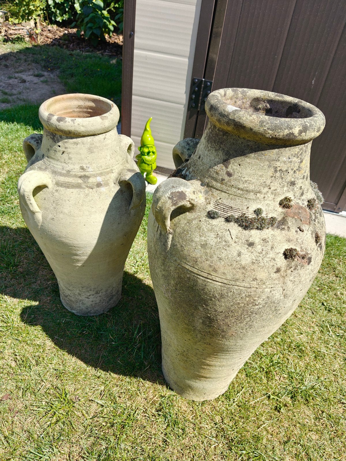 Set van 2  aardewerk kruiken, Ophalen, Rond, Minder dan 25 cm, Balkon