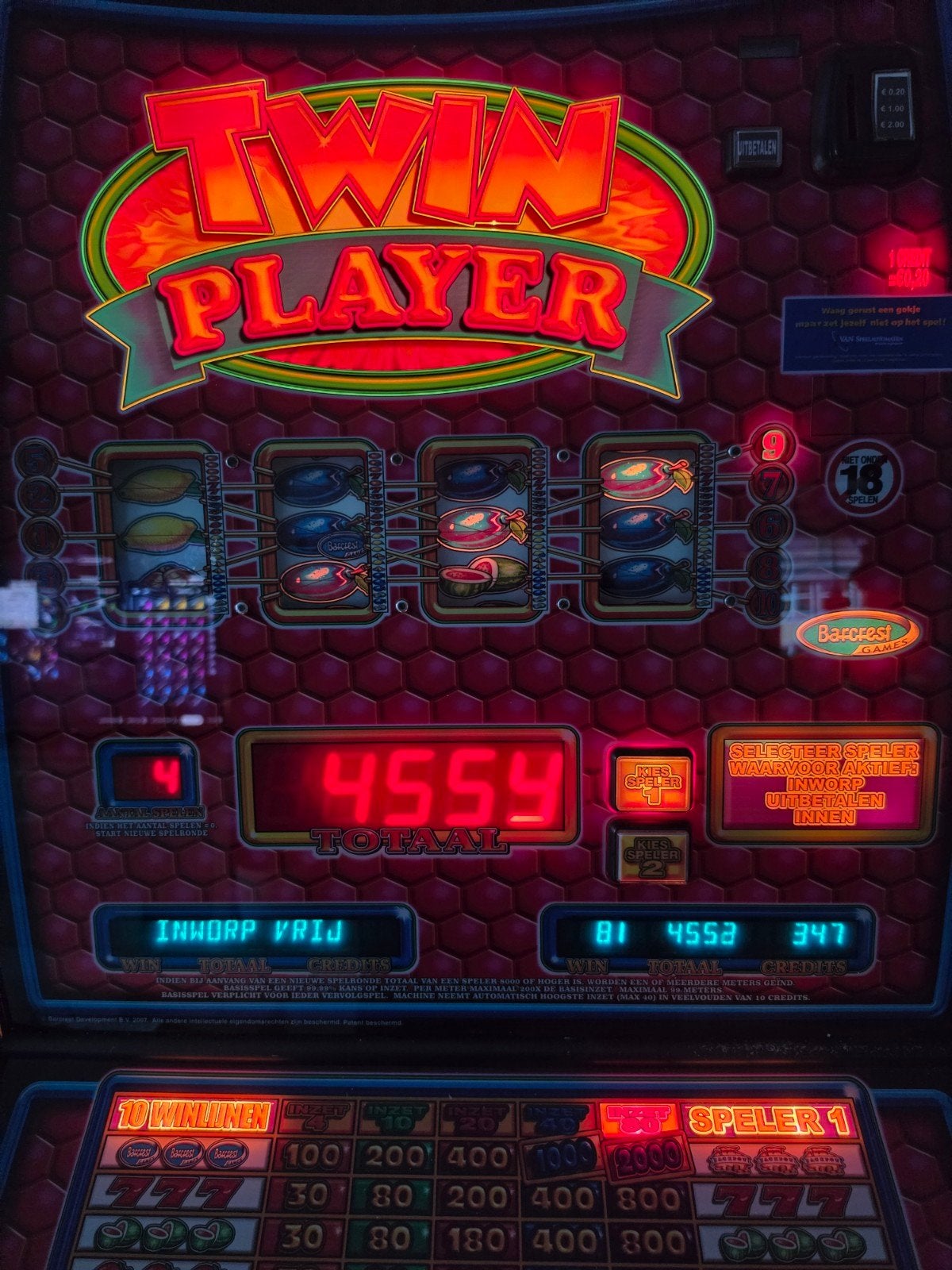 twin player speelautomaat, Euro, Ophalen of Verzenden, Gebruikt