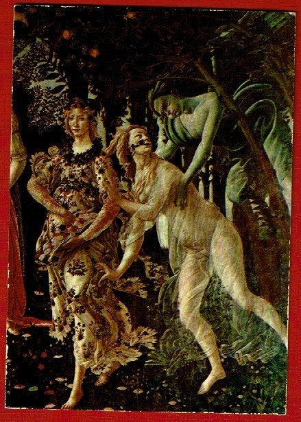 Kunst - Botticelli - la Primavera (detail) - 1960, Ophalen of Verzenden, 1960 tot 1980, Gelopen, Cultuur en Media