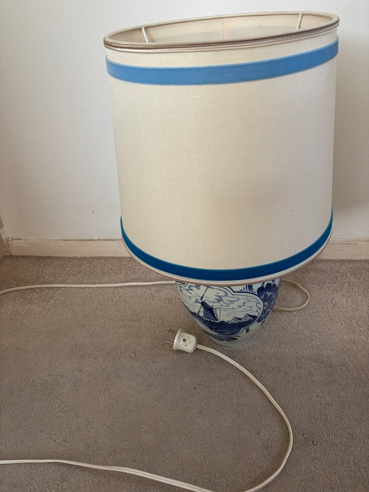 Delfts Blauw Tafellamp met Kap - Klassiek Design, Ophalen