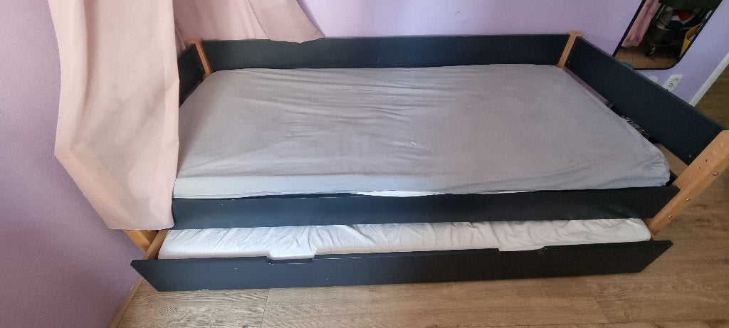 Bed 1 persoons inclusief uitschuiflade met matras., Ophalen, Gebruikt, 90 cm, Eenpersoons