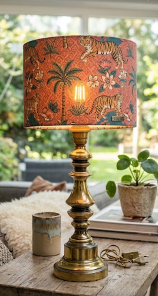 Prachtige vintage messing lampenvoet, Hollywood Regency, Huis en Inrichting, Lampen | Tafellampen, Ophalen of Verzenden, Gebruikt