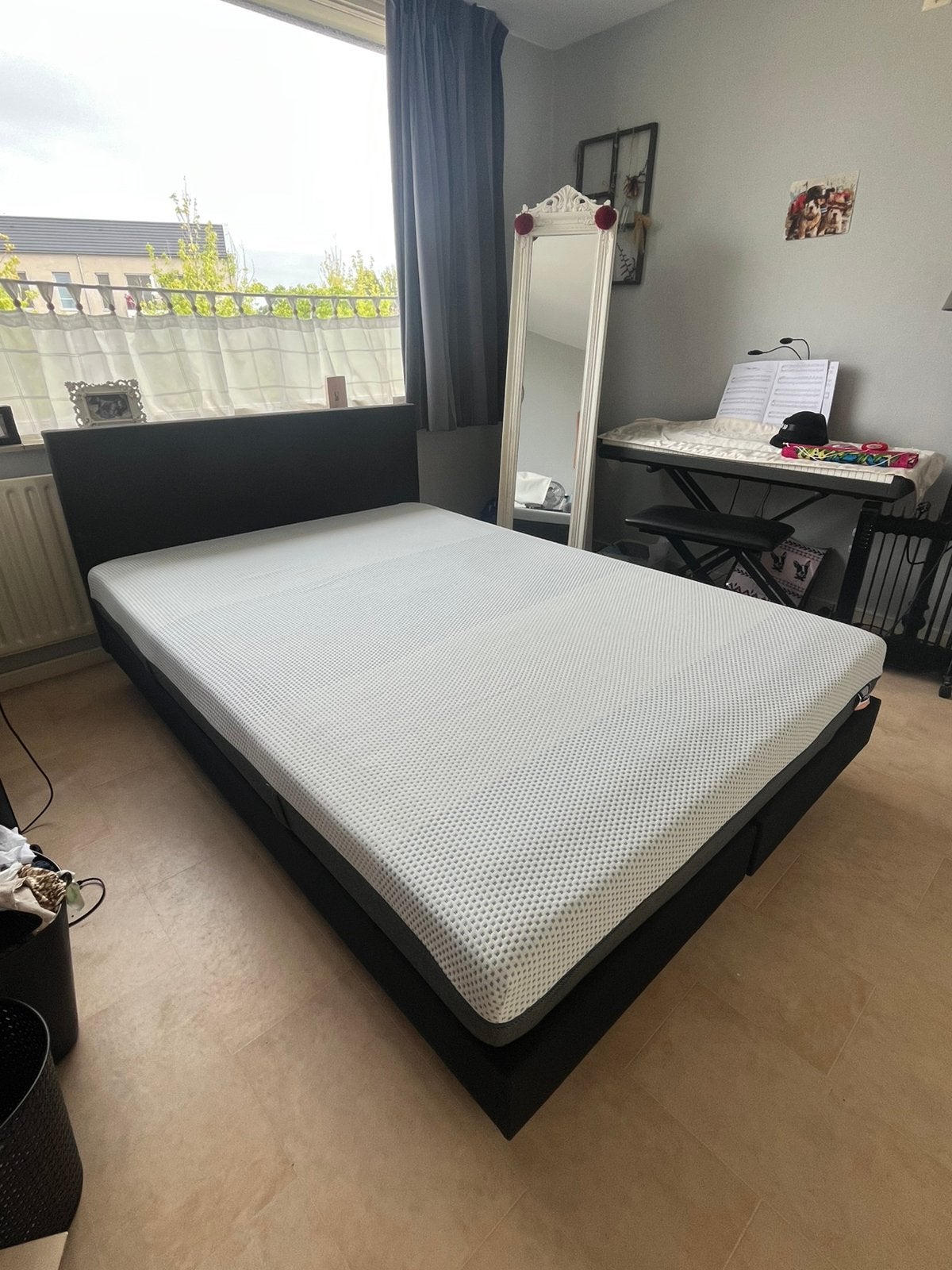 Bed 140x200, Huis en Inrichting, Slaapkamer | Bedden, Ophalen, Gebruikt, Zwart, Tweepersoons