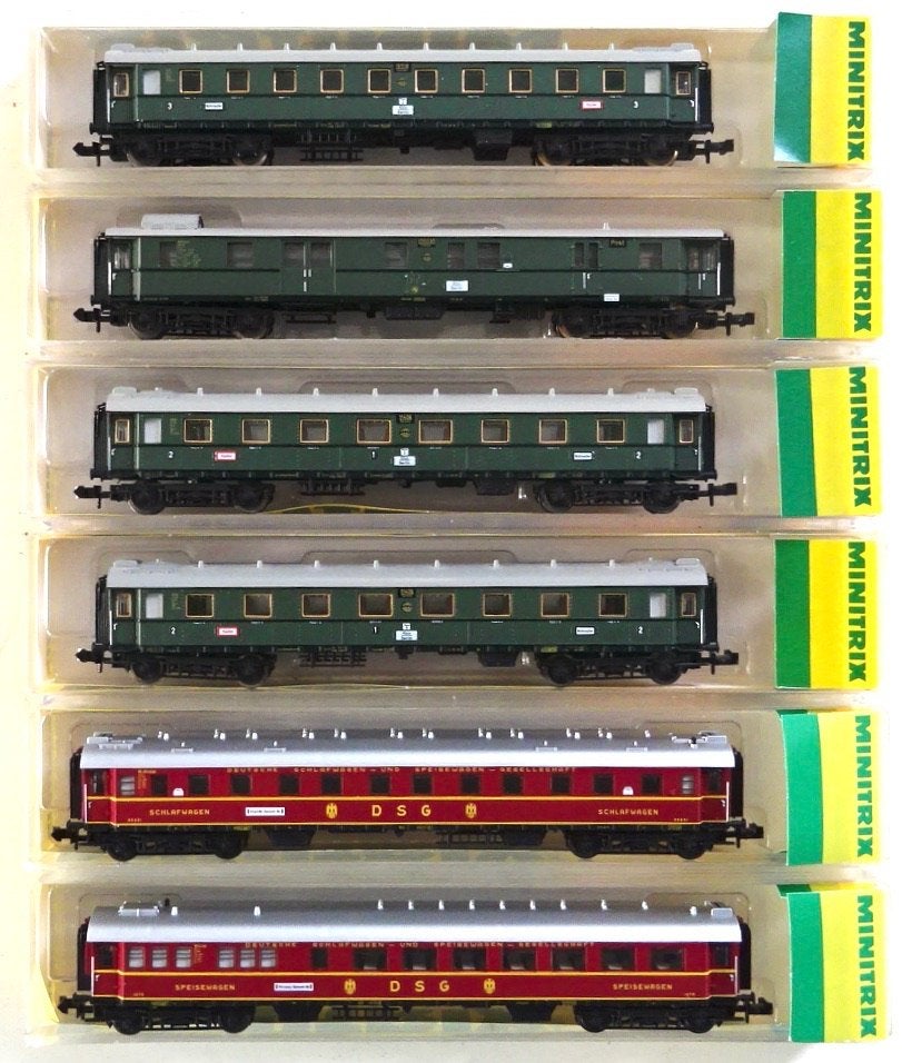 MINITRIX 6-delige personenwagenset Deutsche Reichsbahn, Hobby en Vrije tijd, Gelijkstroom, Trix, Wagon, Ophalen of Verzenden