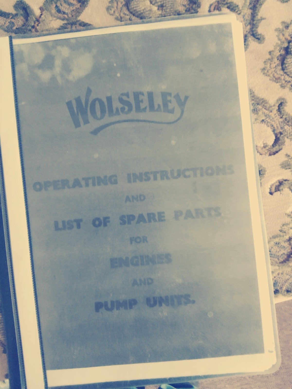 Wolseley: Gebruiksaanwijzing en onderdelenlijst, Ophalen of Verzenden