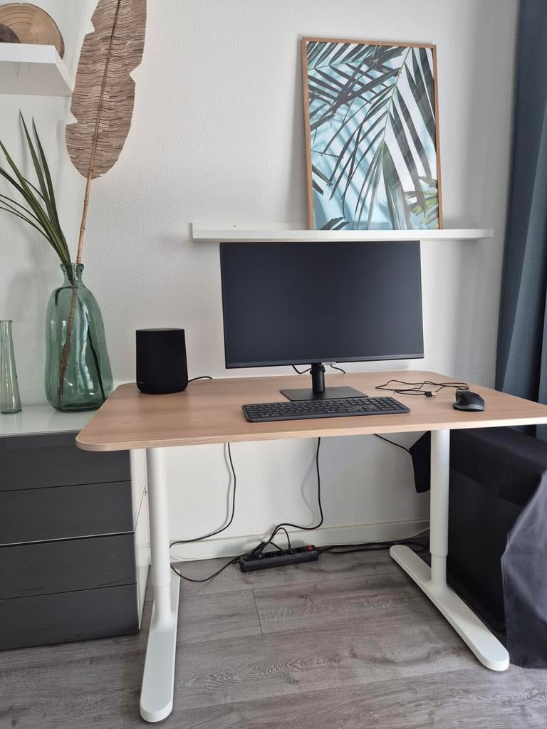 Ikea Bekant bureau - in hoogte verstelbaar - 120x80cm, Gebruikt, Spaanplaat of MDF, Ophalen of Verzenden, IKEA