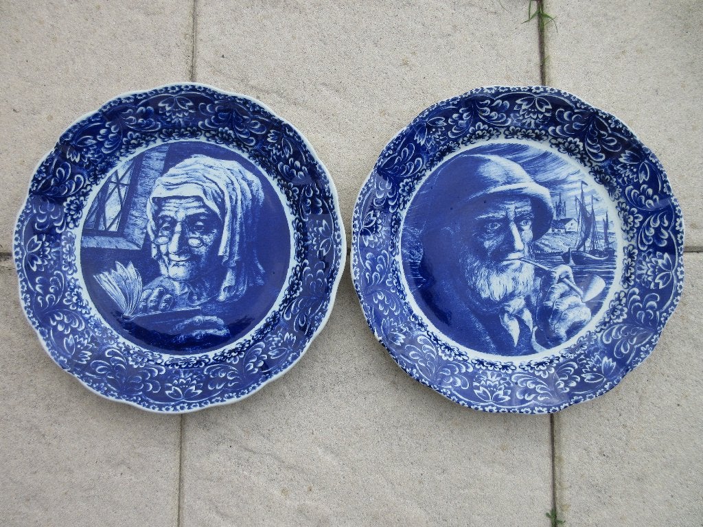 Grote Delfts blauwe borden wandborden Boch Freres, Antiek en Kunst, Ophalen of Verzenden