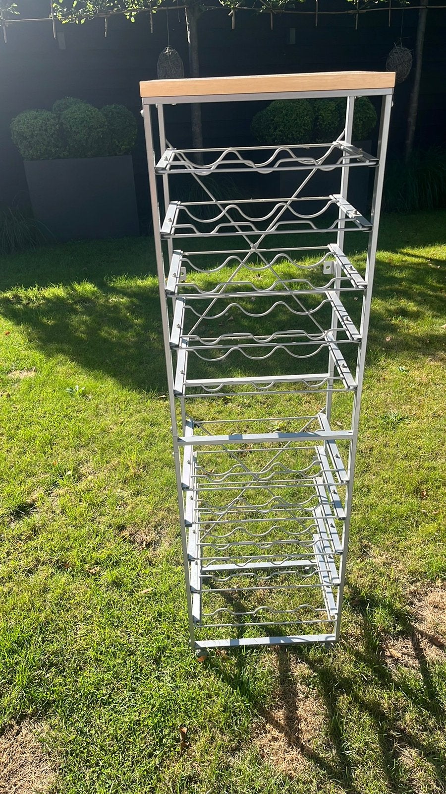 Te koop aluminium lade wijnrek voor 30 flessen., Huis en Inrichting, Ophalen, Zo goed als nieuw, 25 flessen of meer, 75 – 100