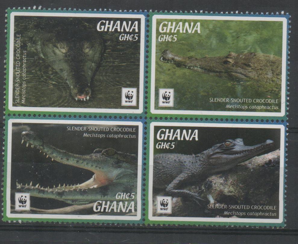 W339 Ghana 4601/04 postfris Dieren / WWF, Postzegels en Munten, Verzenden, Postfris, Overige thema's