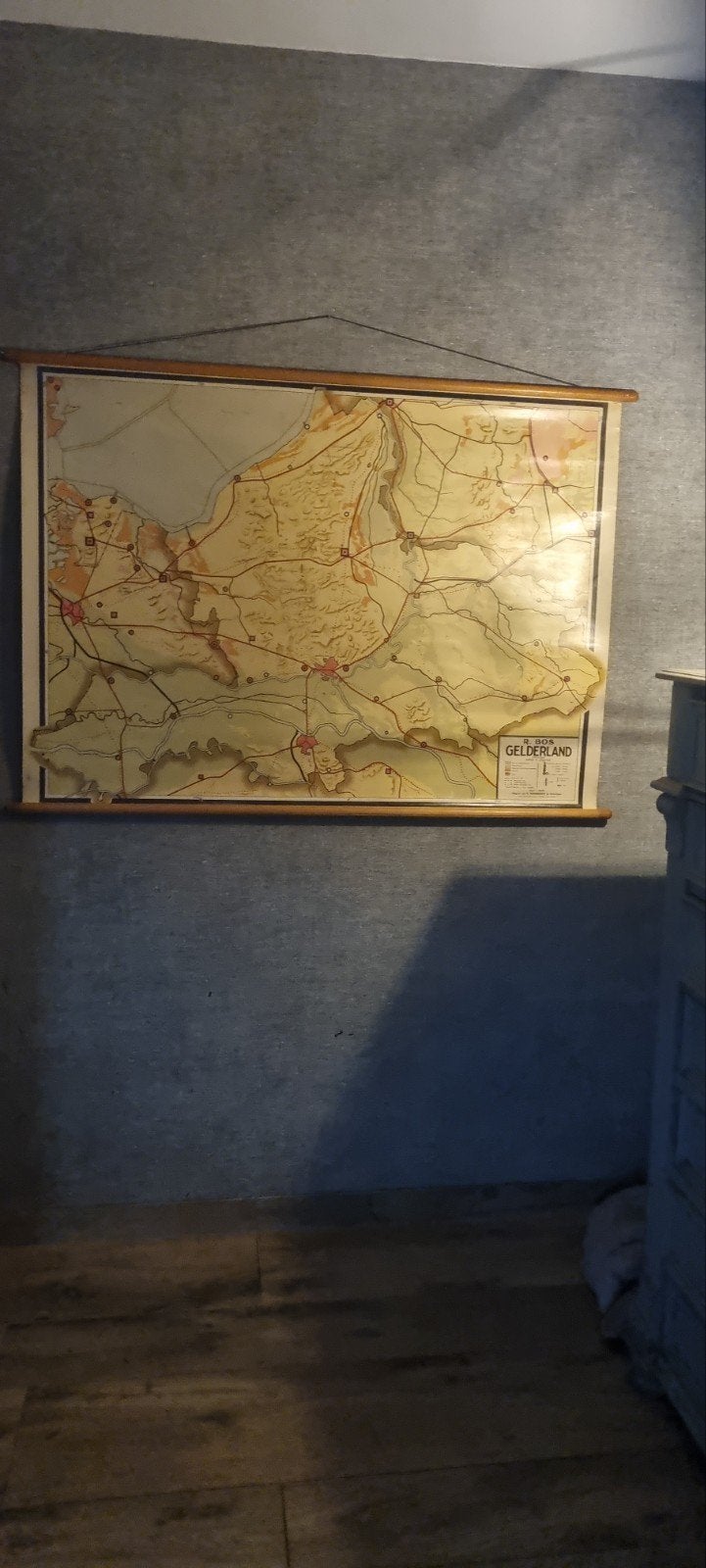 Vintage schoolplaat Gelderland - Decoratieve wandkaart, Ophalen of Verzenden