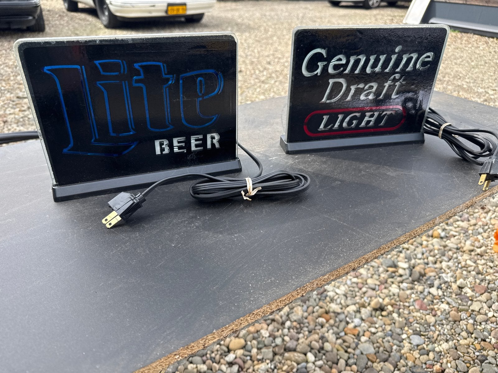 Vintage Lite Beer & Genuine Draft Light Reclameverlichting, Ophalen of Verzenden, Gebruikt, Lichtbak of (neon) lamp