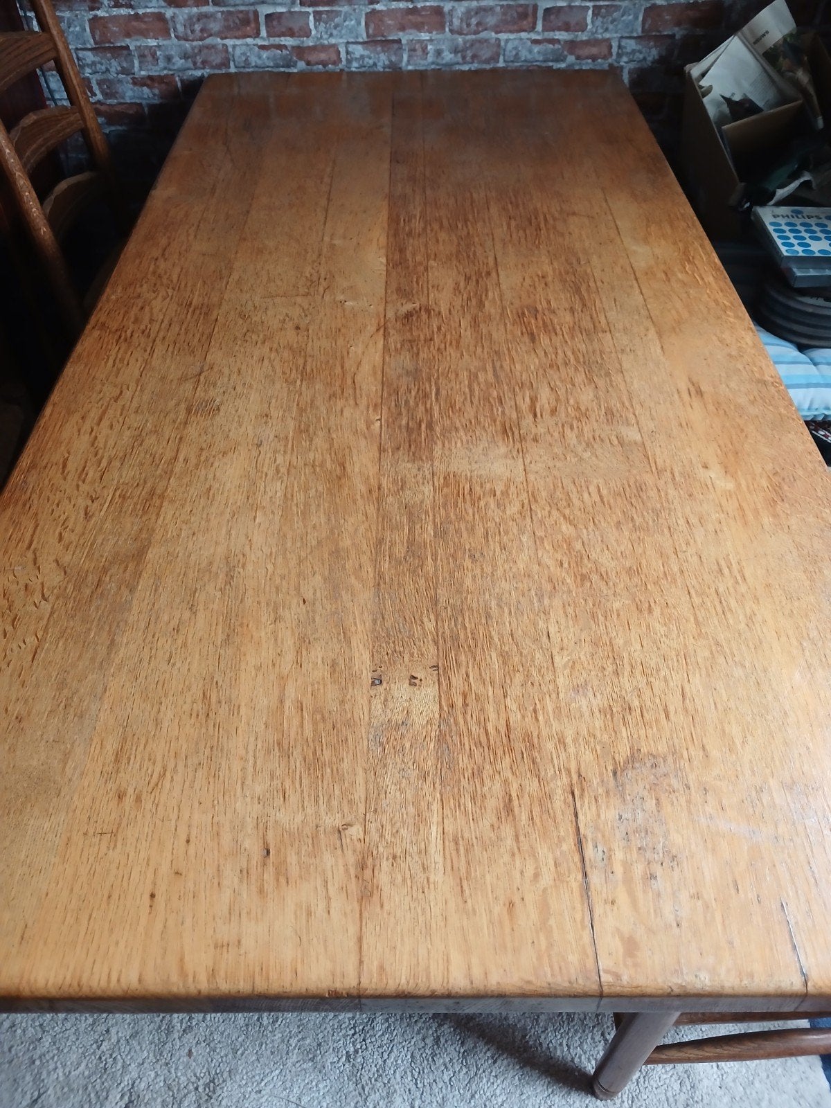 Oisterwijk eiken eettafel inclusief stoelen., Ophalen, Gebruikt, Eikenhout, 50 tot 100 cm