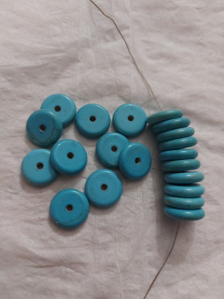 Set turquoise howliet tussen kralen, Verzenden, Nieuw, Tussenstuk of Tussenkraal