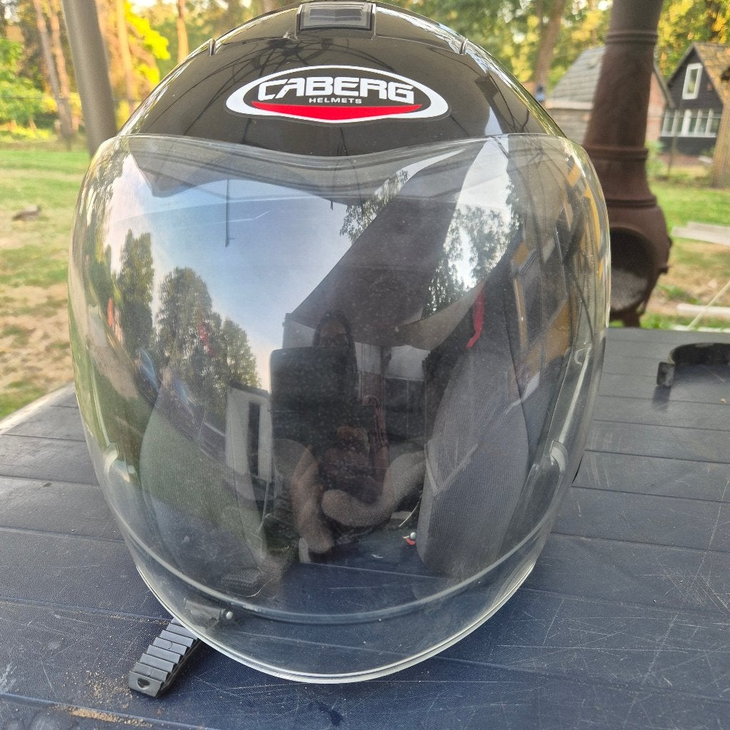Zwarte Motorhelm Caberg XS 53-54, Motoren, XS, Kinderen, Ophalen of Verzenden, Integraalhelm