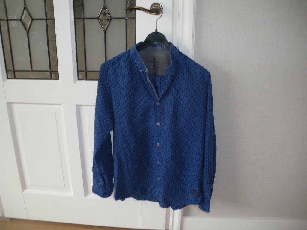 heel mooi blauw najaars overhemd merk tom tailor medium, Ophalen of Verzenden, Zo goed als nieuw, Blauw, Halswijdte 39/40 (M)
