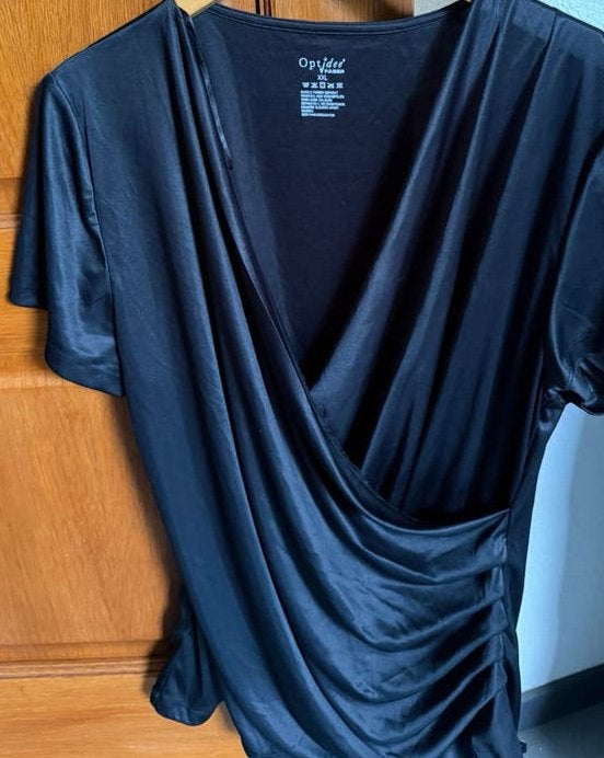 Zwarte Optidee overslagshirt XXL nieuw, Ophalen, Zwart, Maat 46/48 (XL) of groter, Nieuw