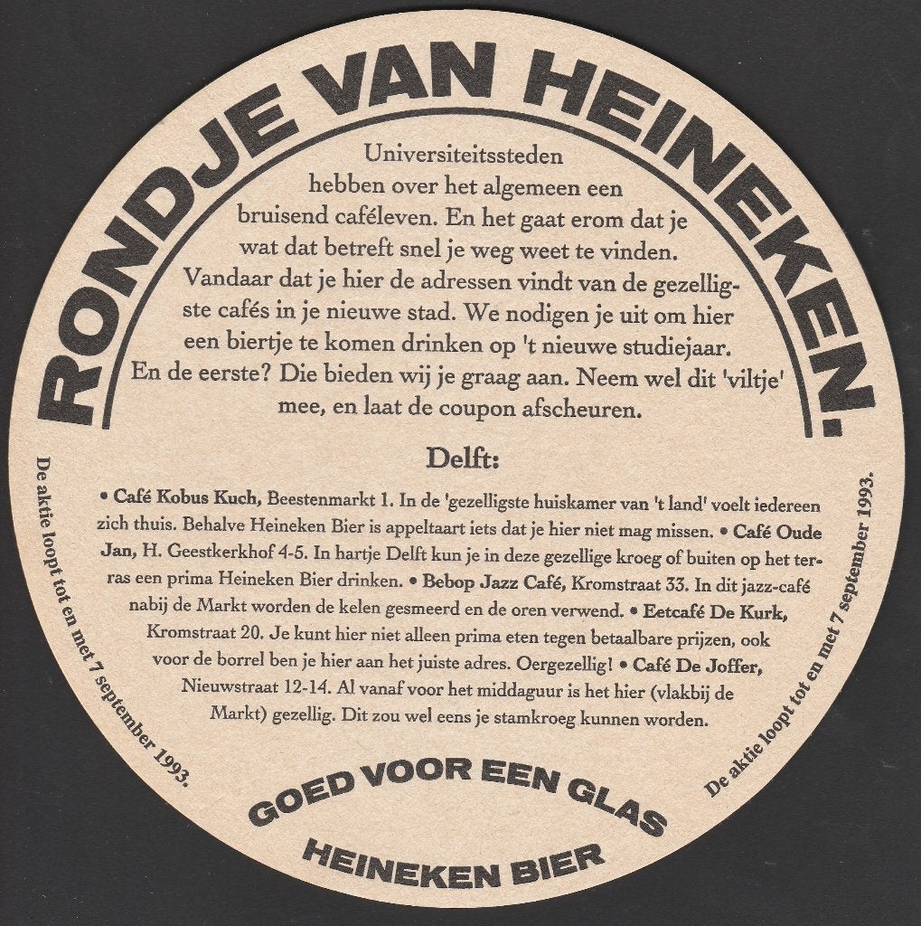 Bierviltje Heineken C 45 2 Delft, Verzenden, Gebruikt, Viltje(s), Heineken