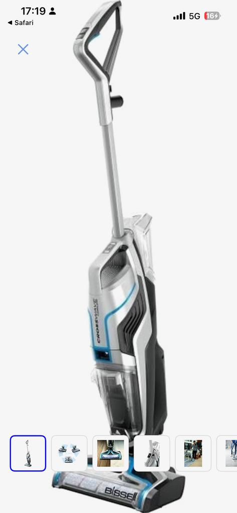 Bissell 25821 cordless crosswave nat/droog stofzuiger, Ophalen of Verzenden, Zo goed als nieuw