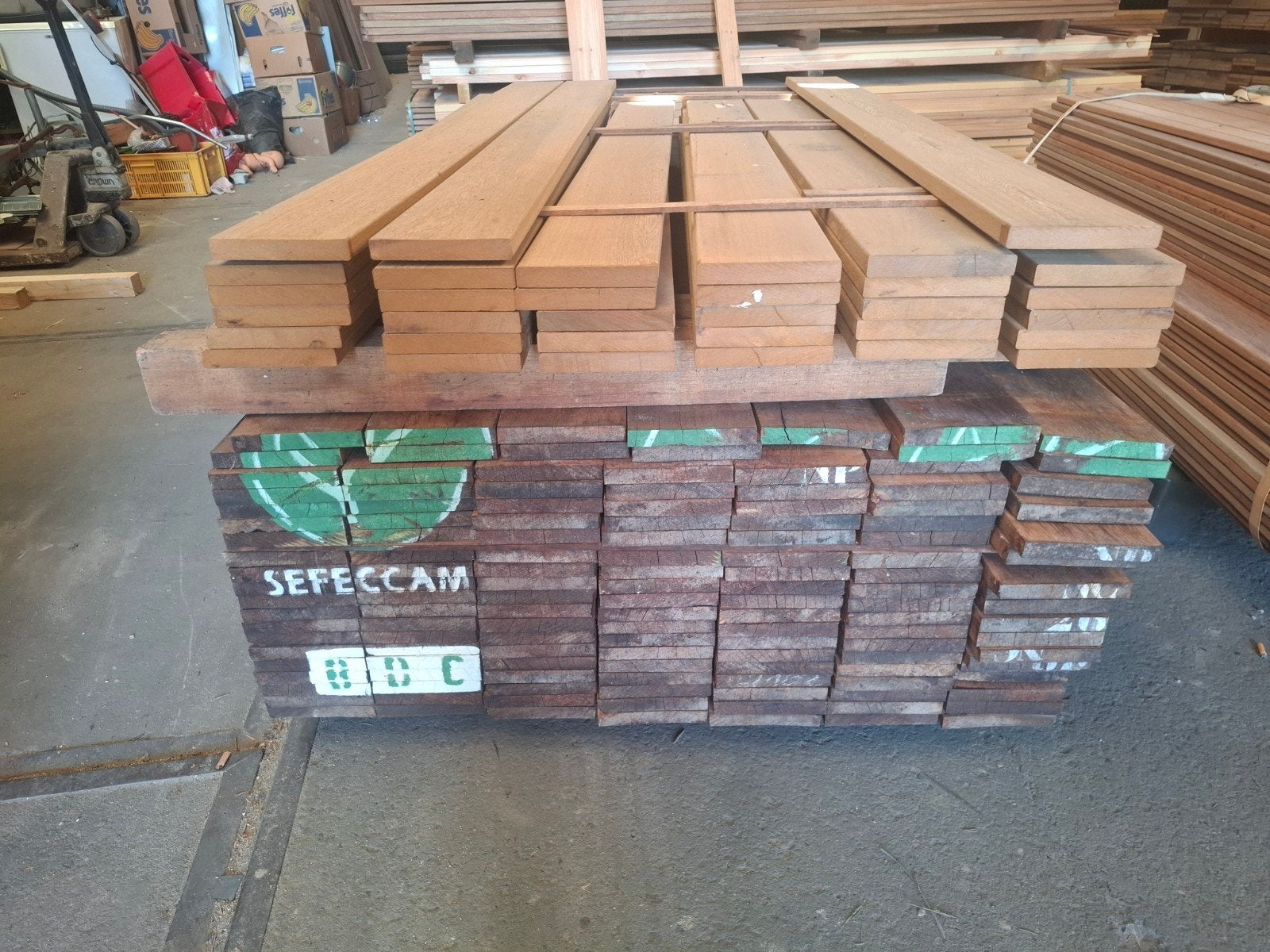 Partij 33 st hardhout vlonderplanken glad 185 cm bezorgen mo, Tuin en Terras, Terrasdelen en Vlonders, Ophalen, Nieuw, A, Hout