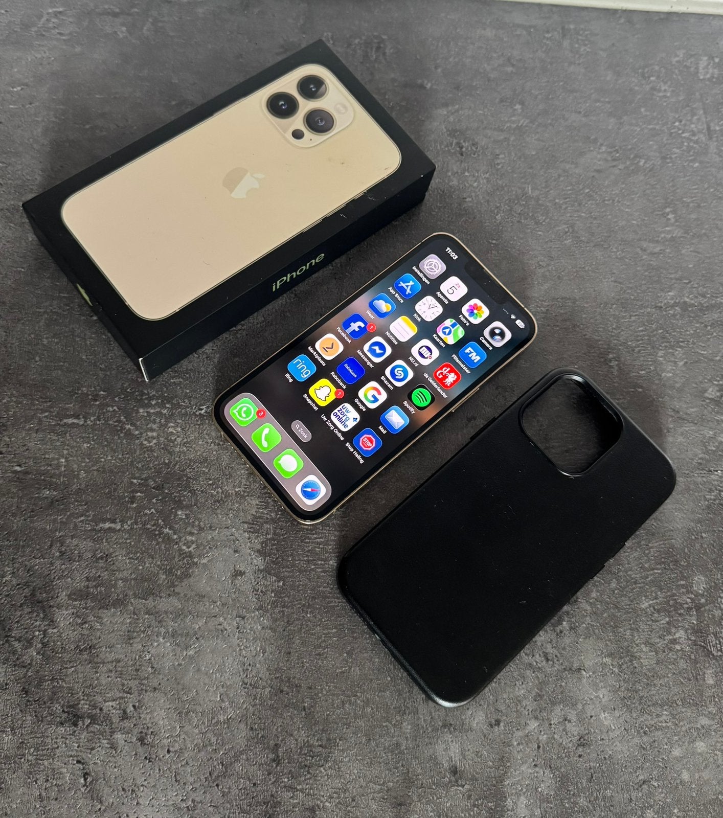 iPhone 13 Pro 128GB Gold Achterkant Gebarsten, Telecommunicatie, Mobiele telefoons | Apple iPhone, Ophalen, IPhone 13 Pro, Zonder simlock