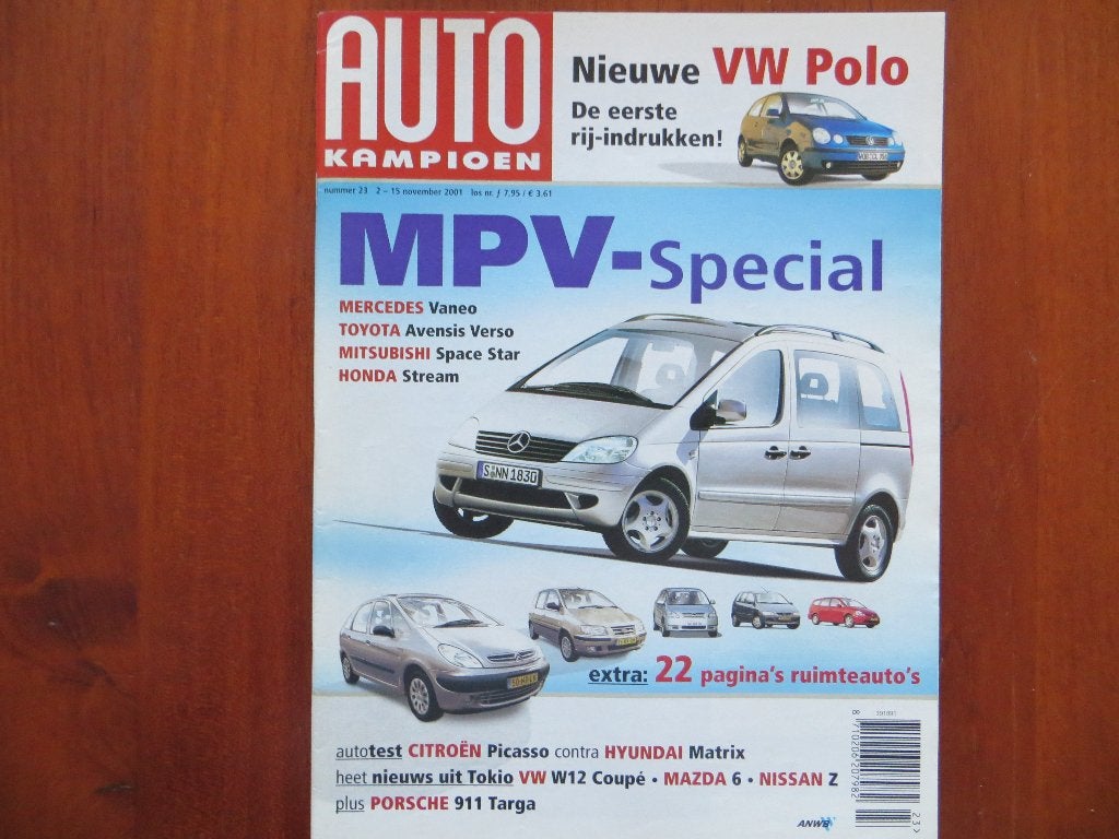 Autokampioen 23 2001 MPV special, Picasso, Matrix, VW W12, Ophalen of Verzenden, Nieuw, Volkswagen